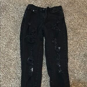 Women's Black Distressed Jeans